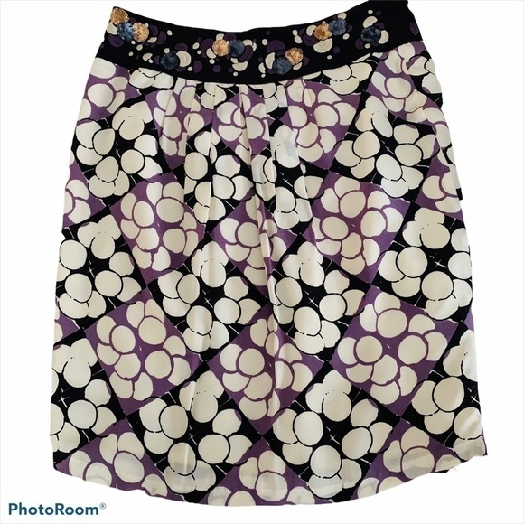 FLOREAT Anthropologie Silk Skirt Size 10 - Picture 4 of 8